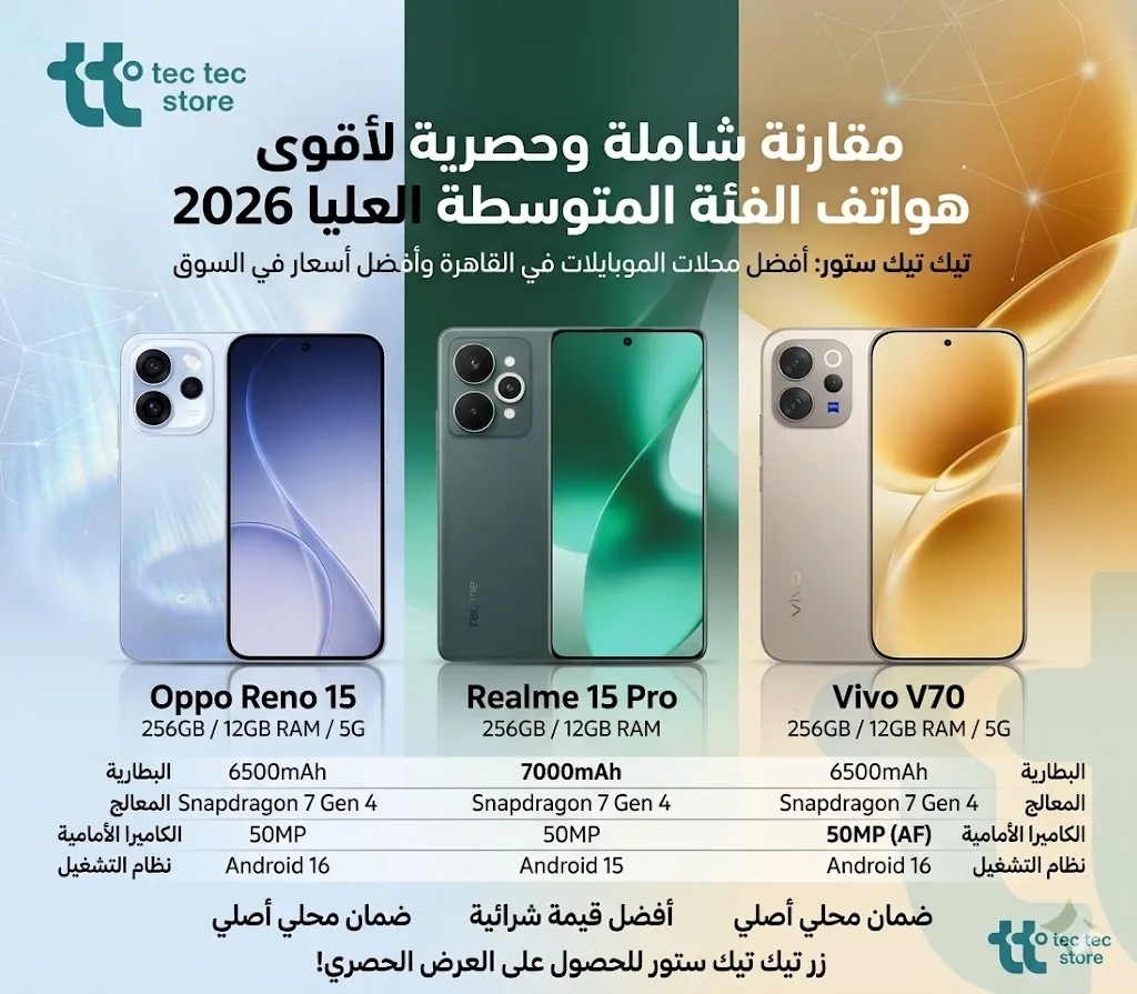 Oppo Reno 15 vs Realme 15 Pro vs Vivo V70