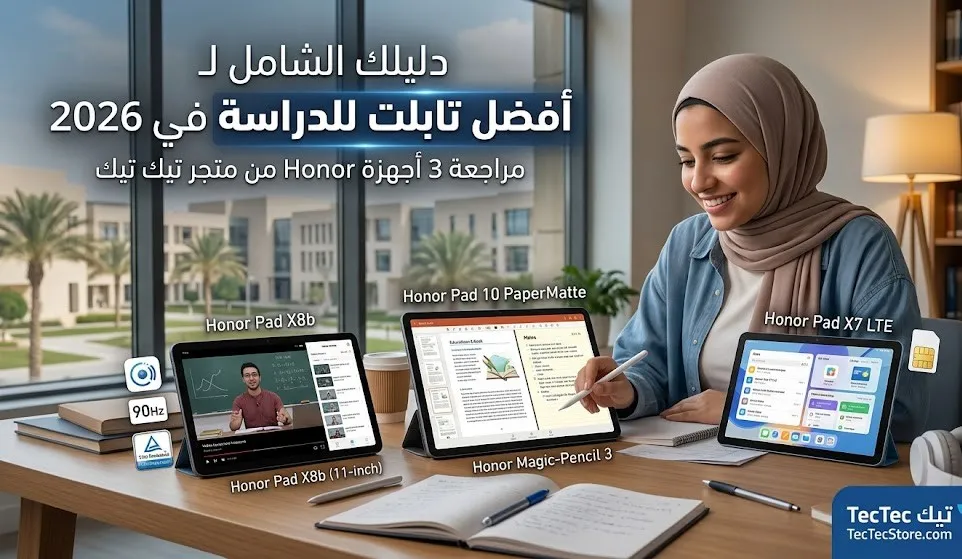 افضل تابلت للدراسة 2026 - مراجعة أجهزة Honor من متجر تيك تيك