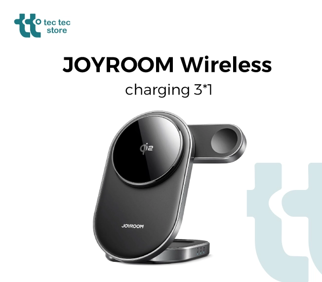 Joyroom Wireless charging 3*1 1 صورة توضيحية لشاحن Joyroom Wireless charging 3*1 JR-W17 المغناطيسي القابل للطي من متجر تيك تيك